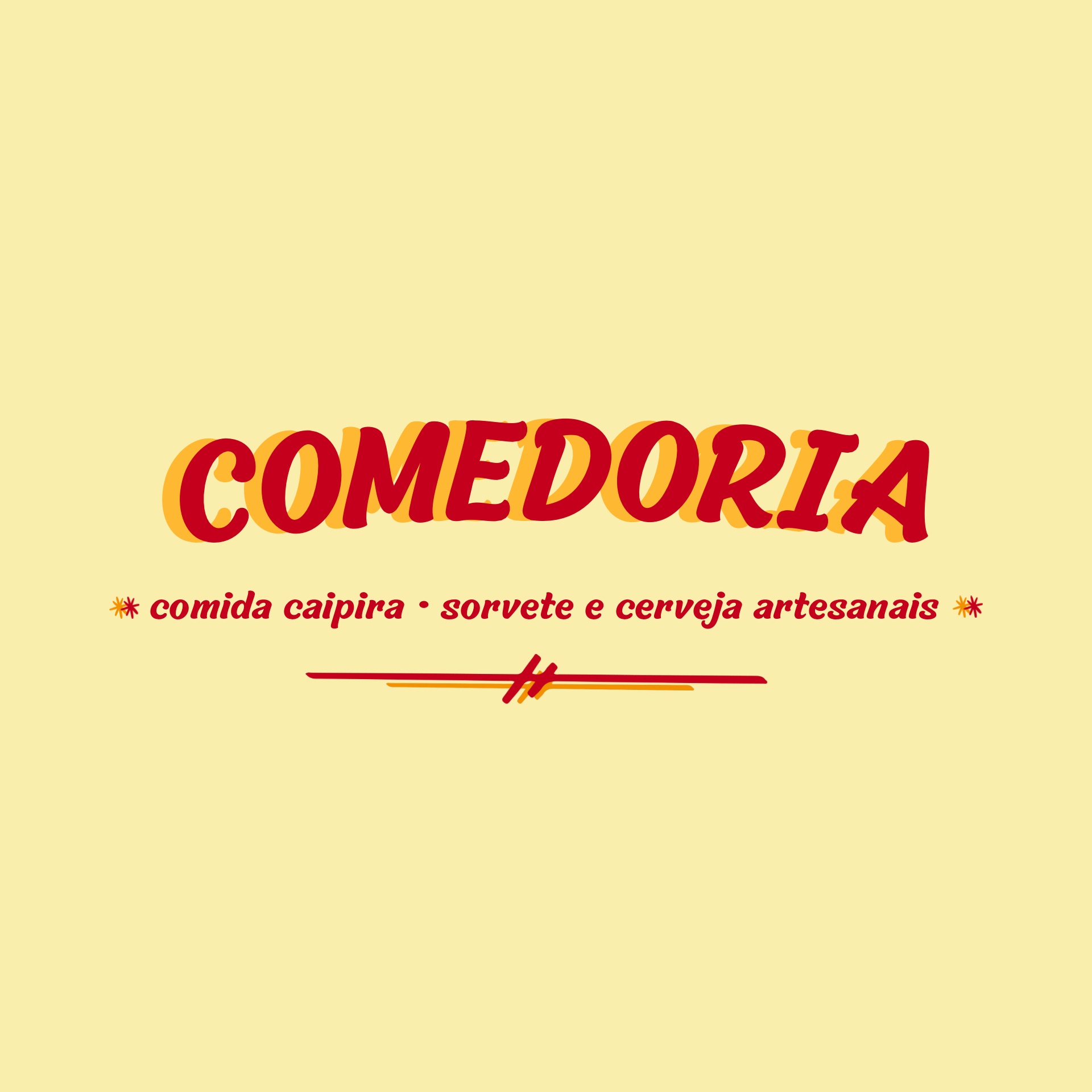 Logotipo da Comedoria: comida caipira, sorvete e cerveja artesanais