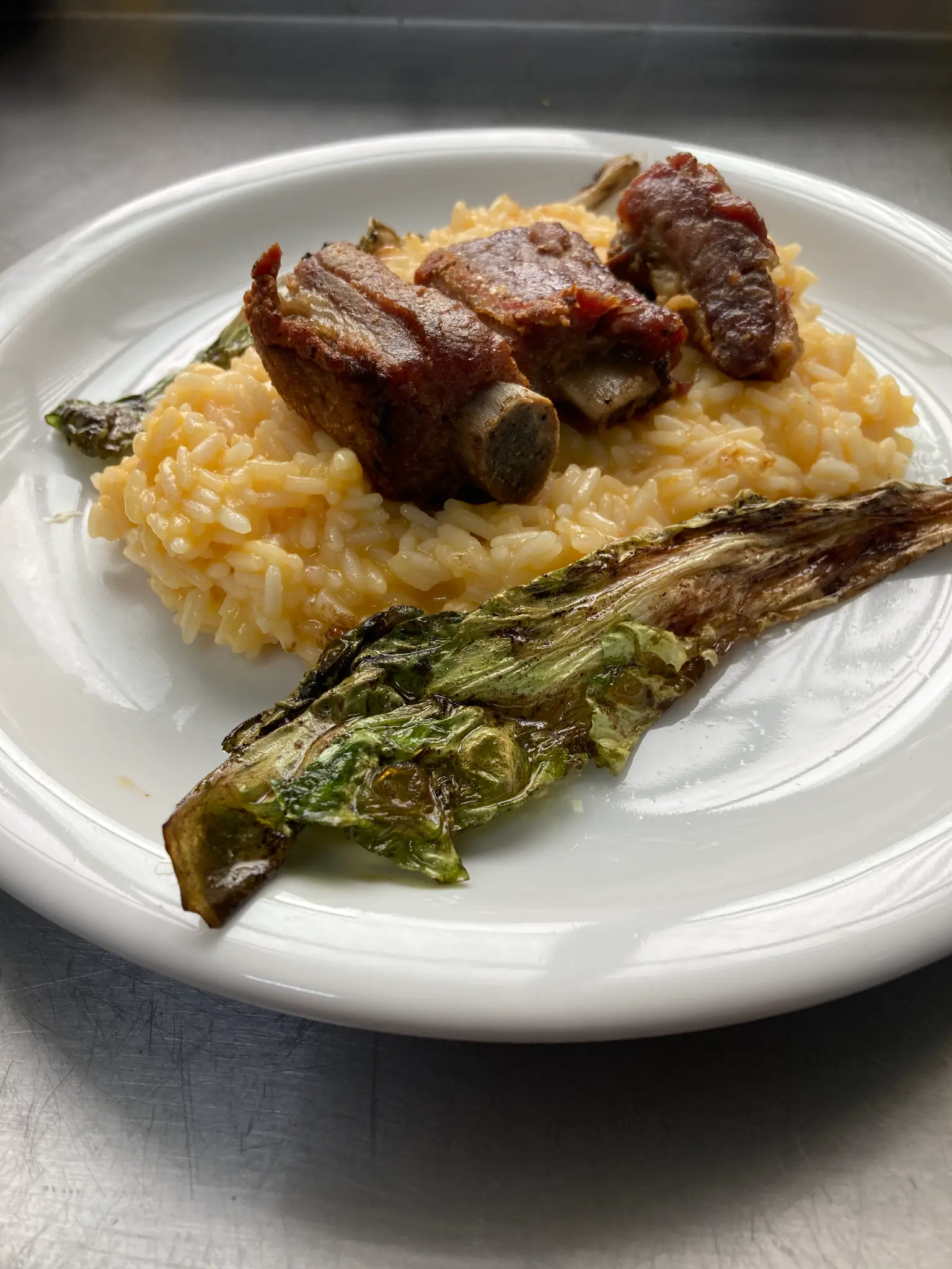 Prato da Comedoria com carne, arroz e couve